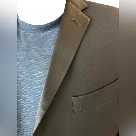 🖤 EUC CALVIN KLEIN Black Single-Breasted Tuxedo Jacket | 100% Wool | Men’s 46L - Picture 5 of 11